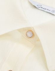 Áo sơ mi ngắn tay nữ vai xếp ly