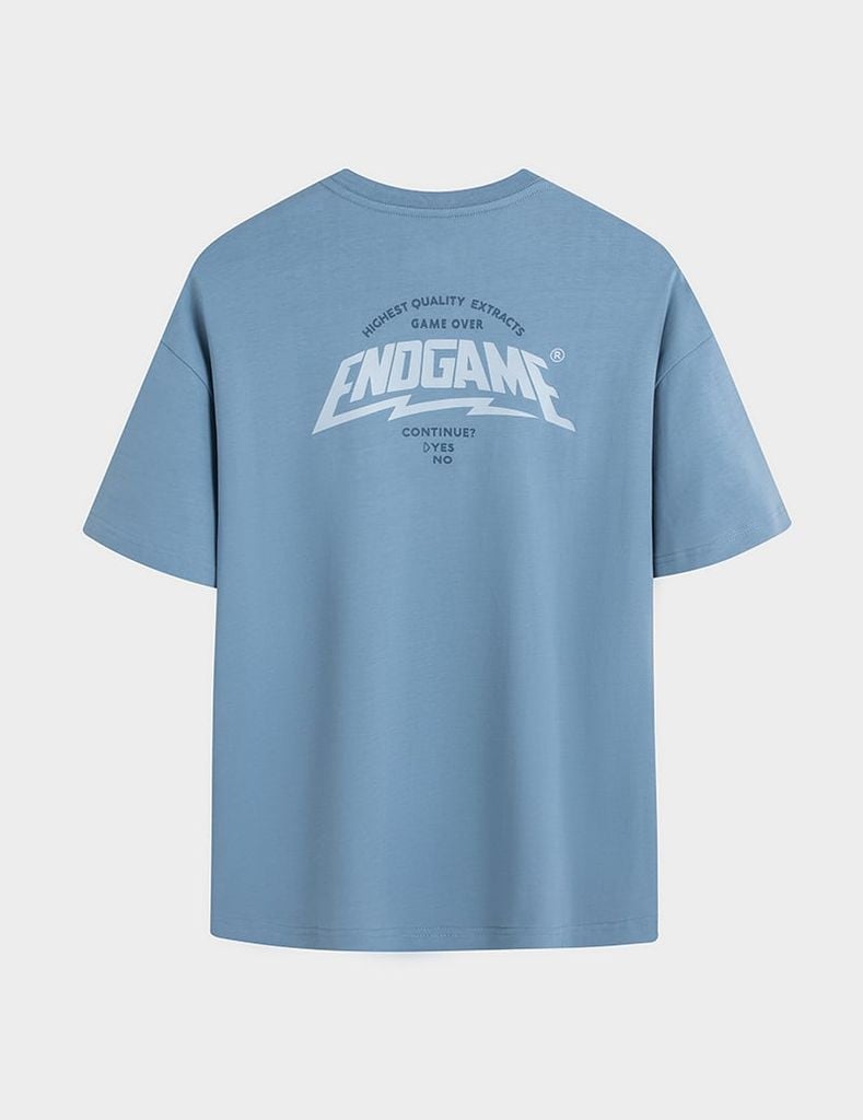 Áo T-shirt ngắn tay nữ cổ tròn in cao su trước ngực