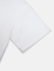 Áo thun ngắn tay nữ casual bo rib hình in cao su nổi bật