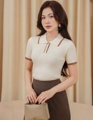 Quần âu nữ ống rộng cạp liền chiết ly
