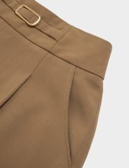 Quần âu nữ dáng baggy cạp luồn khuy trang trí