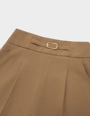 Quần âu nữ dáng baggy cạp luồn khuy trang trí