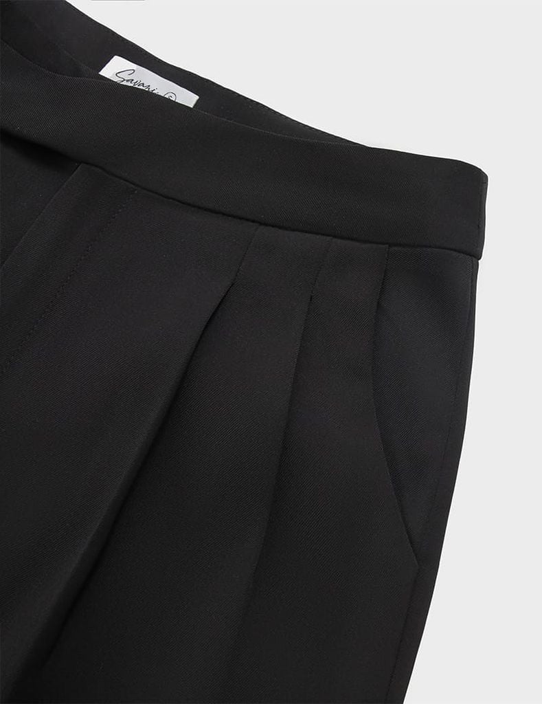 Quần âu nữ dáng baggy cạp chéo