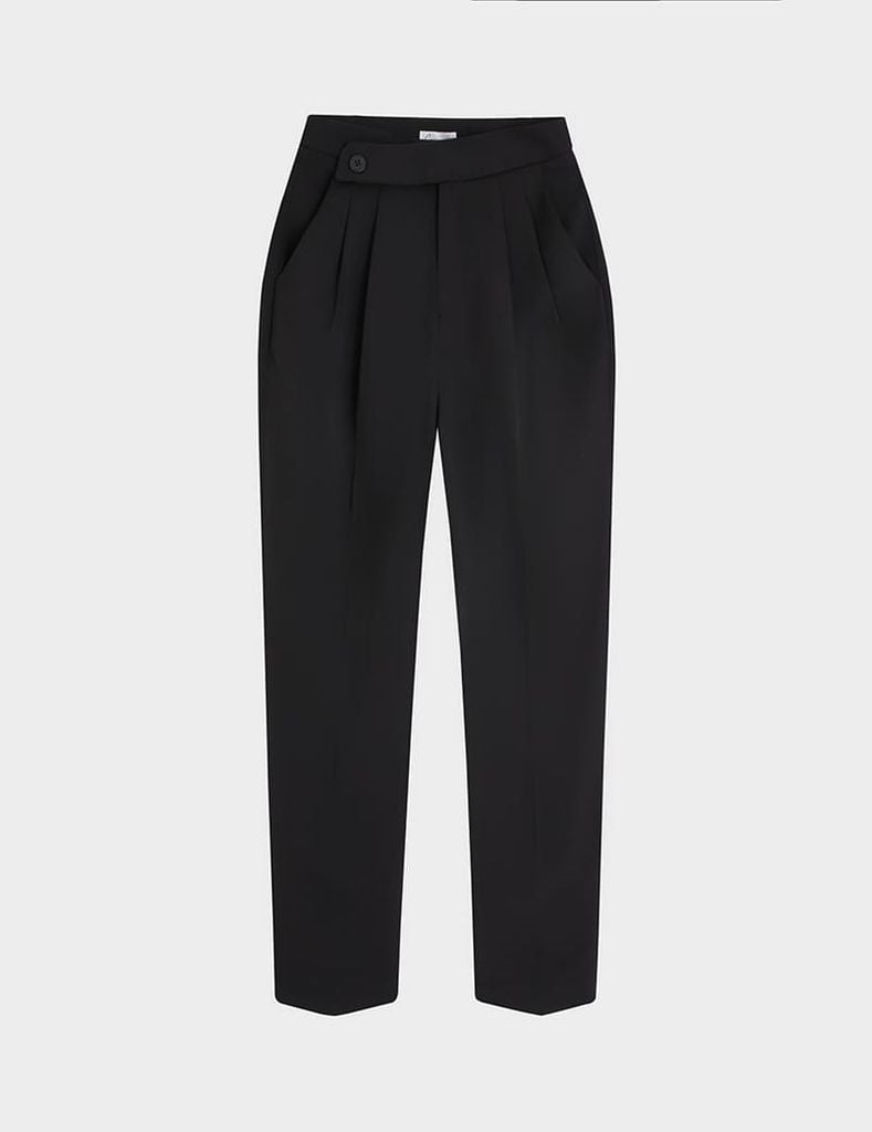 Quần âu nữ dáng baggy cạp chéo