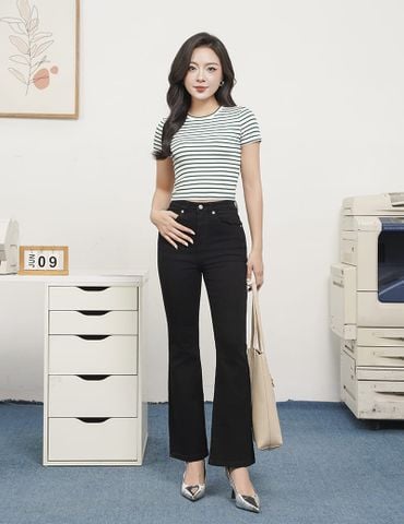 Quần jean nữ ống loe dáng ôm