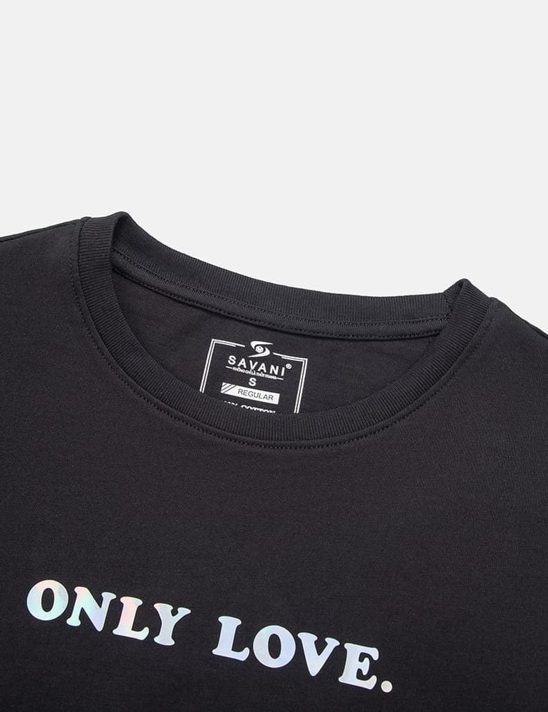 Áo t-shirt ngắn tay cổ tròn nữ in trước ngực
