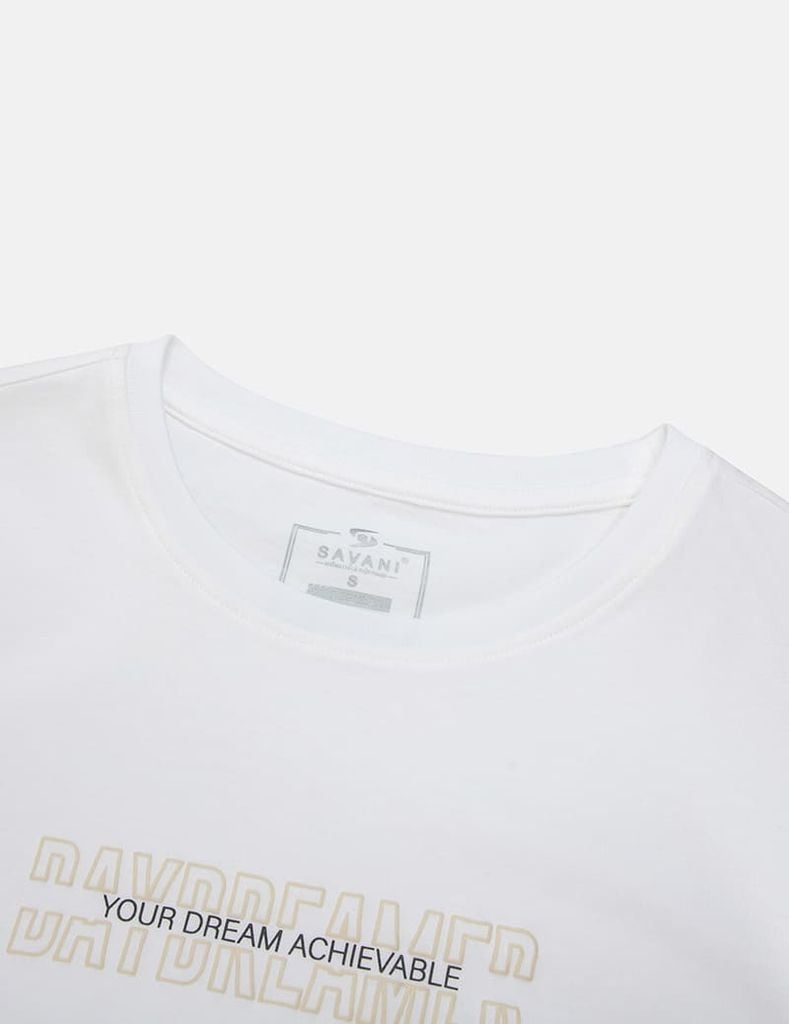 Áo t-shirt ngắn tay nữ cổ tròn in trước ngực