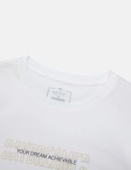 Áo t-shirt ngắn tay nữ cổ tròn in trước ngực