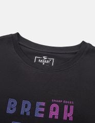 Áo t-shirt ngắn tay cổ tròn nữ croptop hình in trước ngực