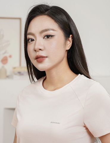 Áo thun nữ ngắn tay cổ tròn dáng ôm