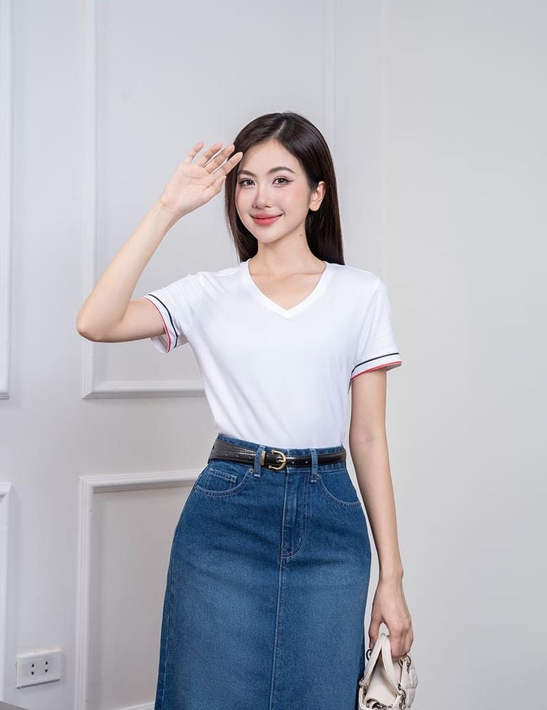 Áo thun ngắn tay cổ tim-WTS270S4