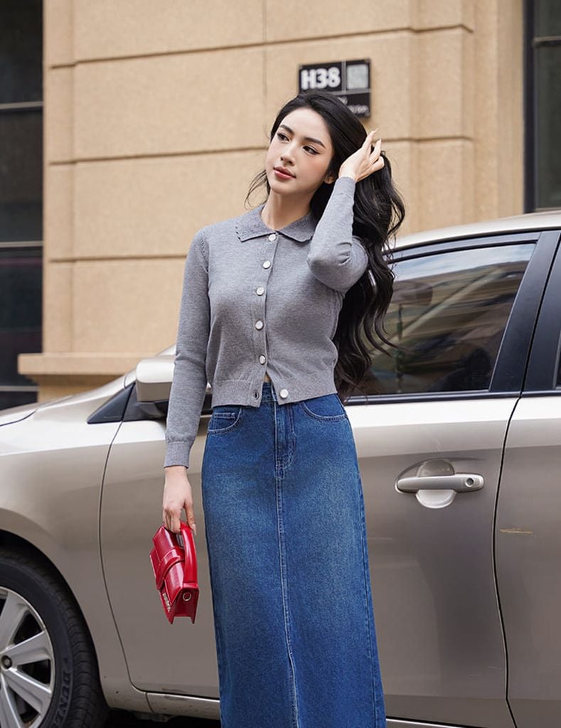 Chân váy jean nữ WVD001K4