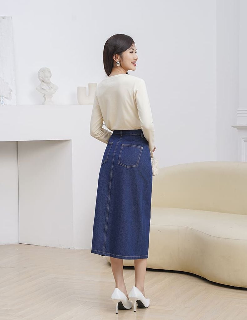 Chân váy jean nữ WVD002K4