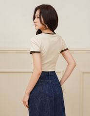 Chân váy jean nữ dáng dài thiết kế xẻ sau