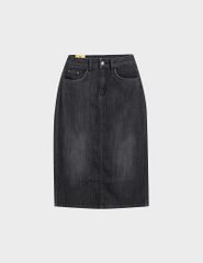 Chân váy jean dáng dài xẻ sau