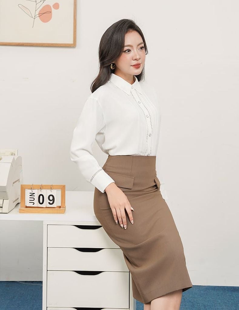 Chân váy dài công sở nữ dáng ôm