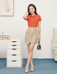 Chân váy chữ A ngắn vạt chéo lệch một bên