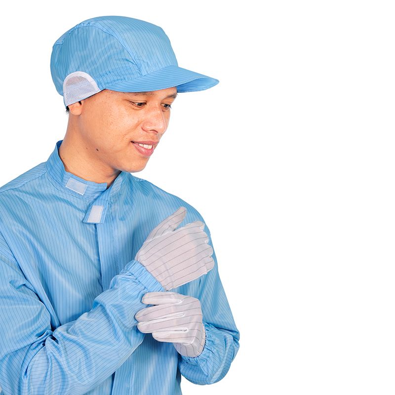 Áo khoác ESD, cổ trụ JK01 (vải sọc)