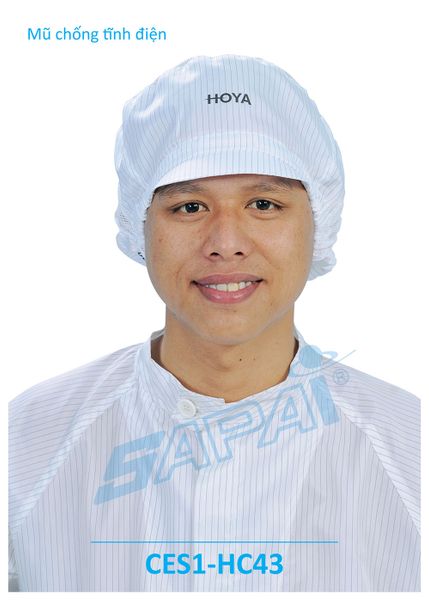 Mũ ESD, kiểu lưỡi trai HC43 (vải sọc)