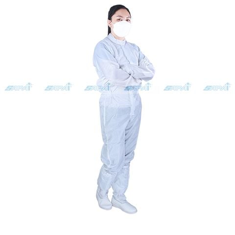 Áo liền quần chống tĩnh điện không mũ JS01 (vải sọc)