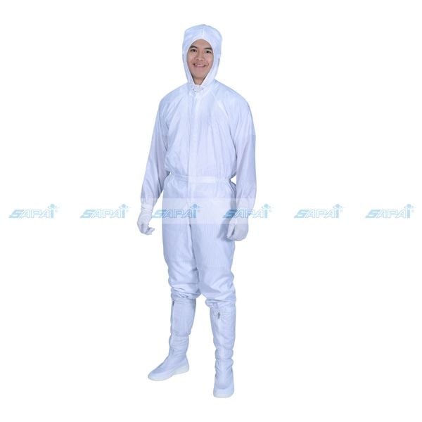 Áo liền quần không mũ chống tĩnh điện JS19 (vải sọc)