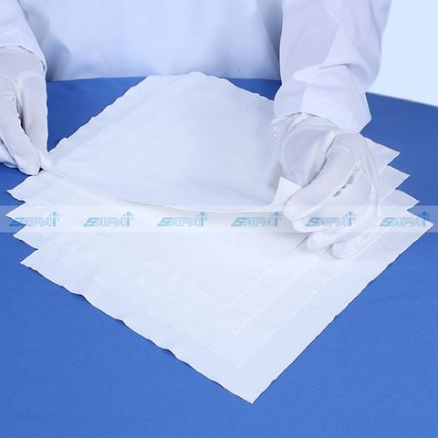 Khăn lau phòng sạch vải Polyester, siêu mịn co dãn MI11