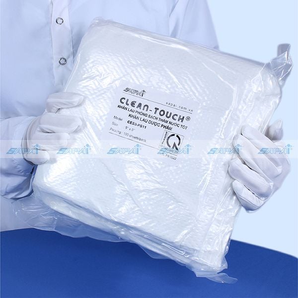 Khăn lau phòng sạch vải Polyester, thấm nước tốt PS11