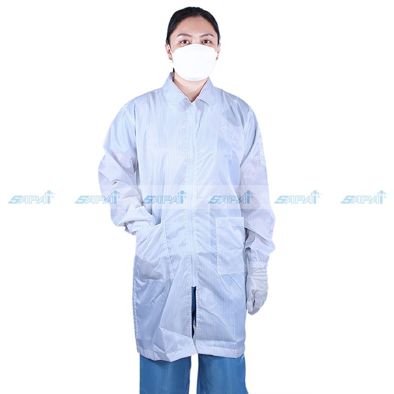 Áo khoác dài chống tĩnh điện SM01 (vải sọc)