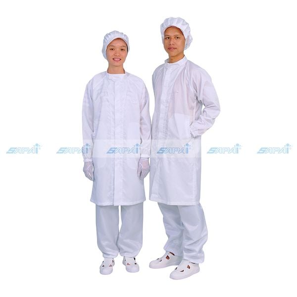 Áo khoác dài chống tĩnh điện SM35 (vải sọc)