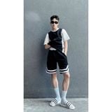  Dép quai ngang nam nữ Unisex Slipper M Masler-MT 3 sọc trắng đen với lớp đế chống ố vàng, dễ vệ sinh TD1 