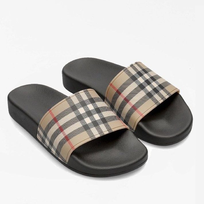  Dép quai ngang nam nữ Unisex Slipper họa tiết sọc caro M Masler-MT với đế IP siêu nhẹ và quai chống nước BB 