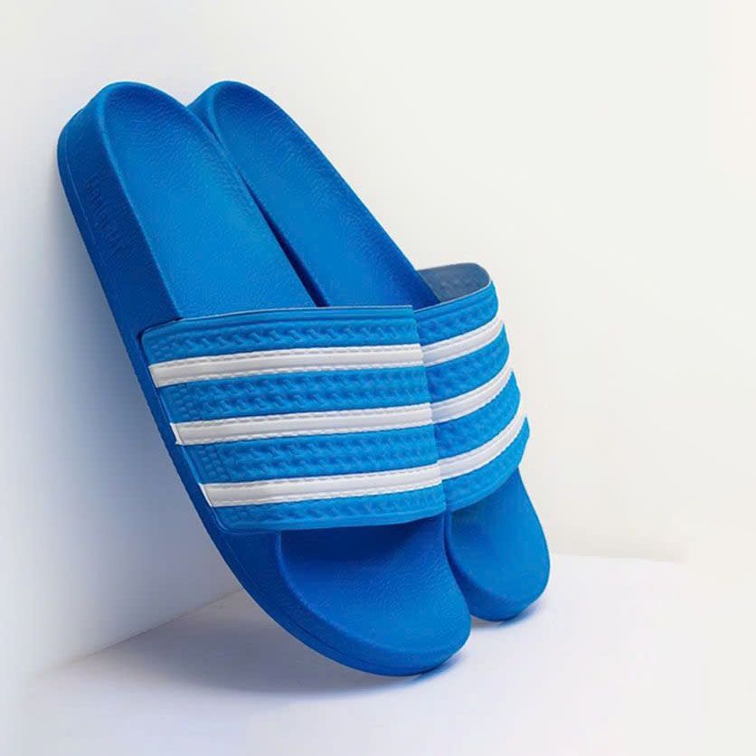  Dép quai ngang nam nữ Unisex Slipper M Masler-MT màu xanh dương sọc trắng với lớp đế chống nước bền bỉ XD 
