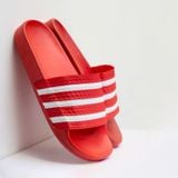  Dép quai ngang nam nữ Unisex Slipper M Masler-MT màu đỏ sọc trắng với lớp quai êm chân và đế chống trơn DST 