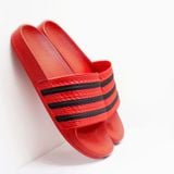  Dép quai ngang nam nữ Unisex Slipper M Masler MT màu đỏ sọc đen với lớp quai êm chân và đế chống nước DSD 