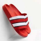 Dép quai ngang nam nữ Unisex Slipper M Masler-MT màu đỏ 4 sọc trắng với lớp quai êm chân và đế chống trơn DT4 