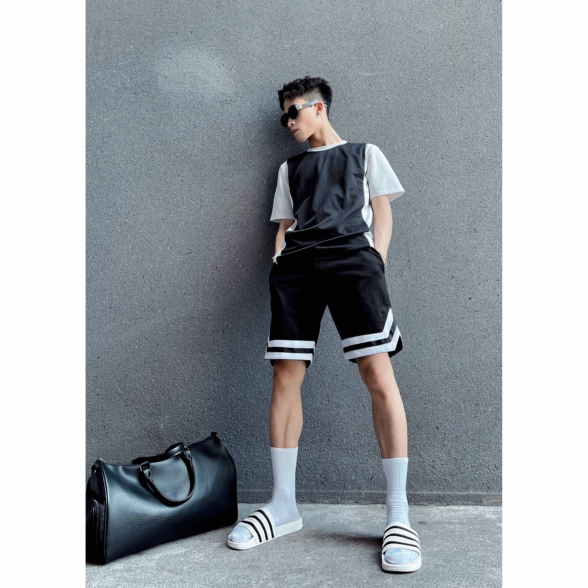  Dép quai ngang nam nữ Unisex Slipper M Masler-MT 3 sọc trắng đen với lớp đế chống ố vàng, dễ vệ sinh TD1 