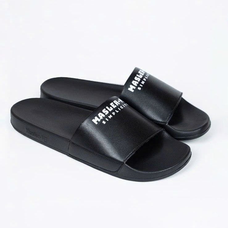  Dép da quai ngang nam nữ Unisex Slipper M Masler-MT màu đen với lớp đế chống trượt và lớp quai êm MT4 