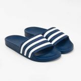  Dép quai ngang nam nữa Unisex Slipper M Masler-MT 3 sọc xanh navy với đế chống trượt và quai êm chân NV2 