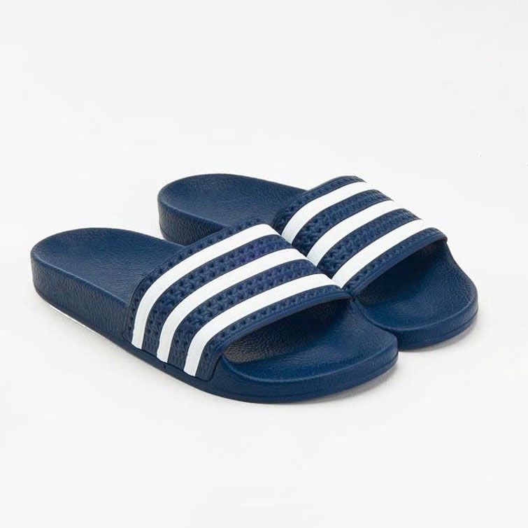  Dép quai ngang nam nữa Unisex Slipper M Masler-MT 3 sọc xanh navy với đế chống trượt và quai êm chân NV2 