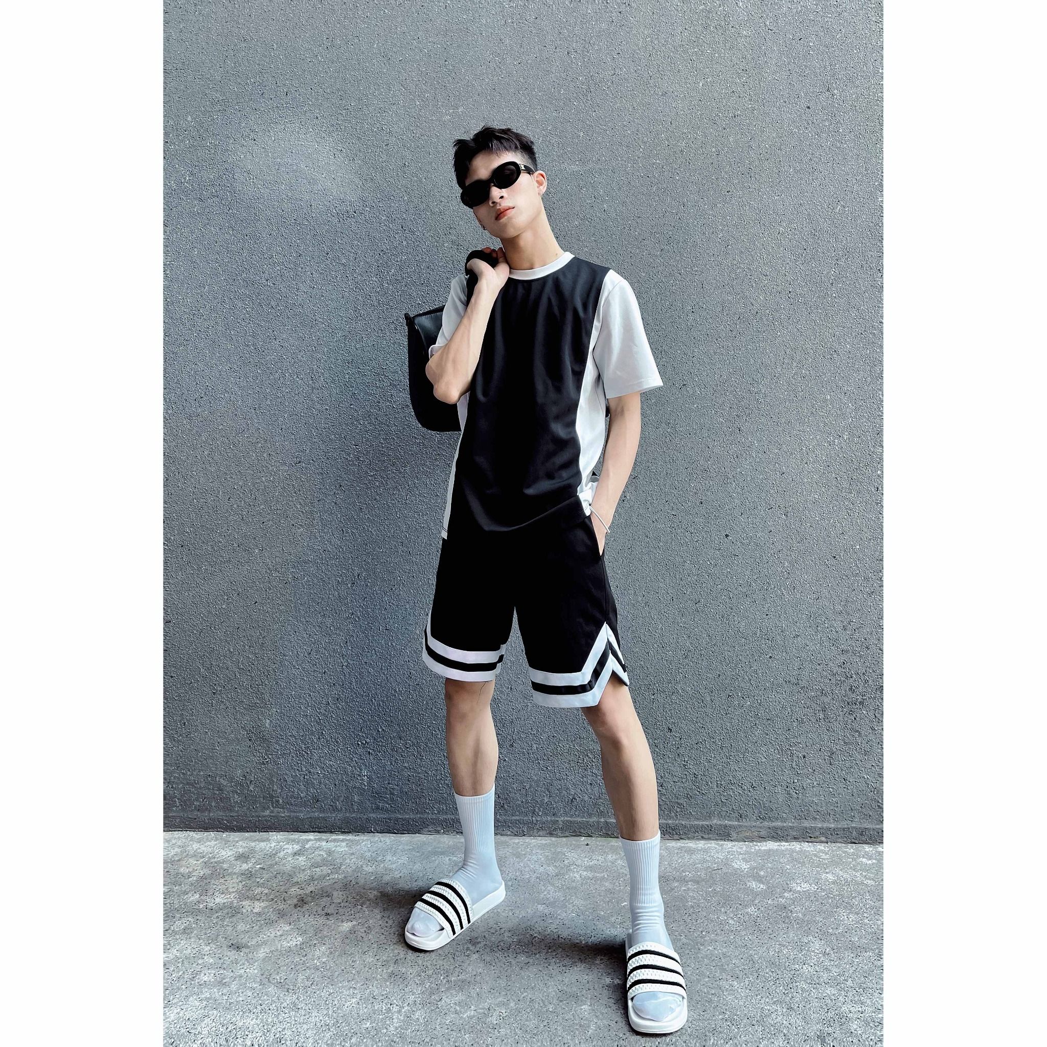  Dép quai ngang nam nữ Unisex Slipper M Masler-MT 3 sọc trắng đen với lớp đế chống ố vàng, dễ vệ sinh TD1 