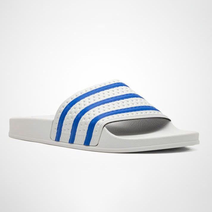  Dép quai ngang nam nữ Unisex Slipper M Masler-MT màu trắng sọc xanh dương với lớp quai đế êm chân TSD 