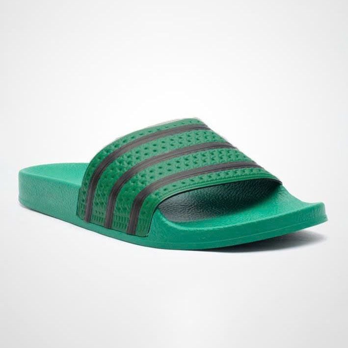  Dép quai ngang nam nữ Unisex Slipper M Masler-MT 3 sọc màu xanh lá đậm với đế chống trơn và êm chân XLD 