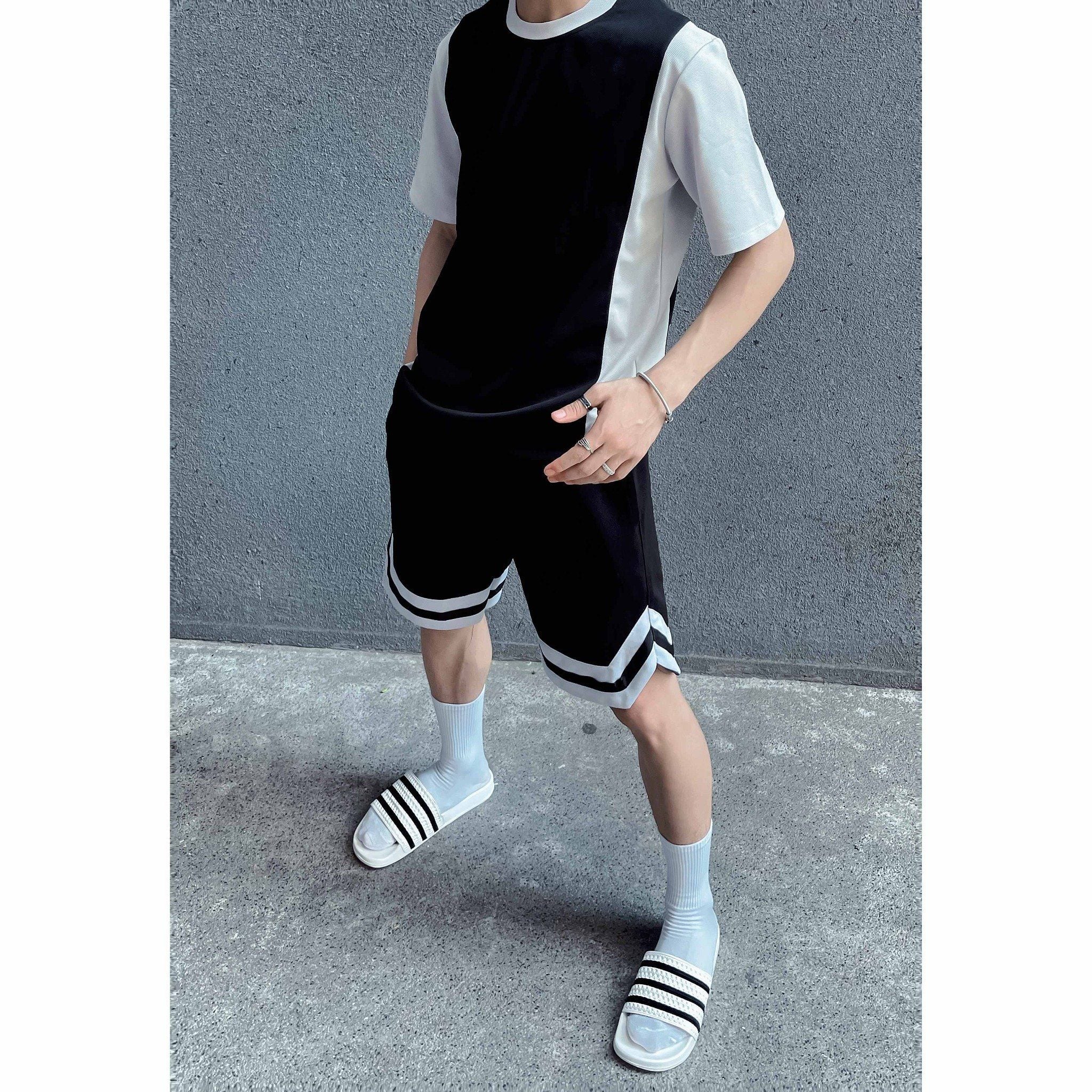  Dép quai ngang nam nữ Unisex Slipper M Masler-MT 3 sọc trắng đen với lớp đế chống ố vàng, dễ vệ sinh TD1 