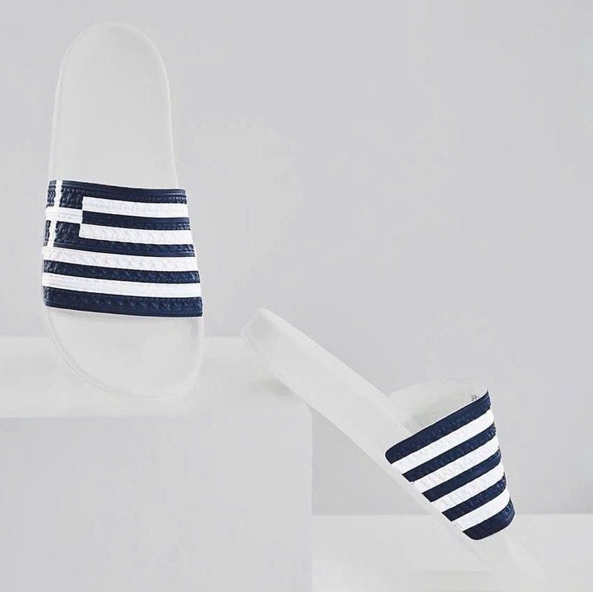  Dép quai ngang nam nữ  Unisex Slipper cờ Hy Lạp với thiết kế đế chống trượt và lớp quai êm chân HL 