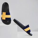  Dép quai ngang nam nữ Unisex Slipper M Masler-MT cờ đan mạch vàng với lớp đế chống trượt và quai êm chân DMV 