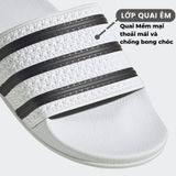  Dép quai ngang nam nữ Unisex Slipper M Masler-MT 3 sọc trắng đen với lớp đế chống ố vàng, dễ vệ sinh TD1 