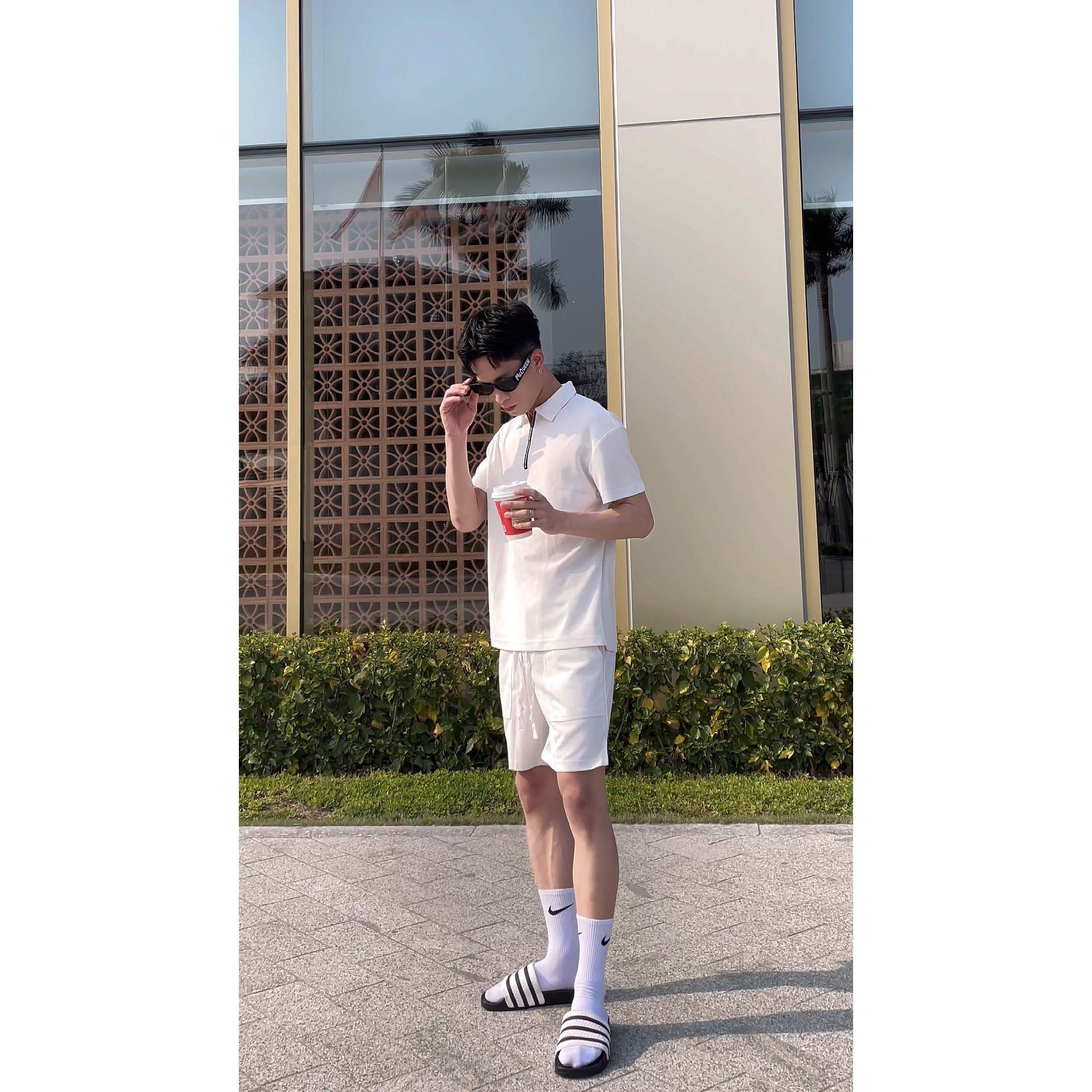  Dép quai ngang nam nữ Unisex Slipper M Masler-MT 3 sọc đen trắng với đế chống trơn và quai êm chân TD2 