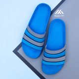  Dép quai ngang nam nữ Unisex Slipper M Masler-MT màu xanh dương 4 sọc xám với lớp đế chống trơn trượt XD4X 