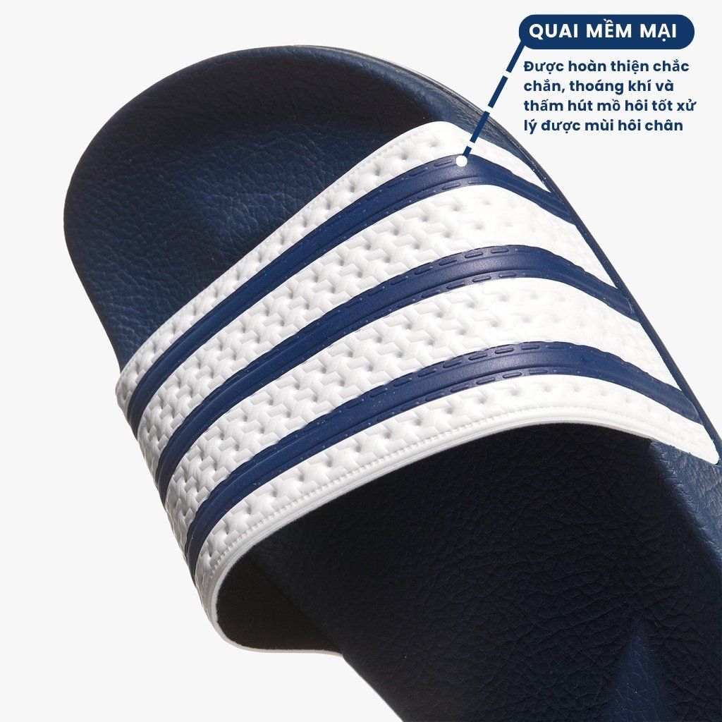  Dép quai ngang nam nữ Unisex Slipper M Masler MT 3 sọc navy trắng với đế êm chân chống trượt và khử mùi NV1 