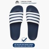  Dép quai ngang nam nữ Unisex Slipper M Masler MT 3 sọc navy trắng với đế êm chân chống trượt và khử mùi NV1 